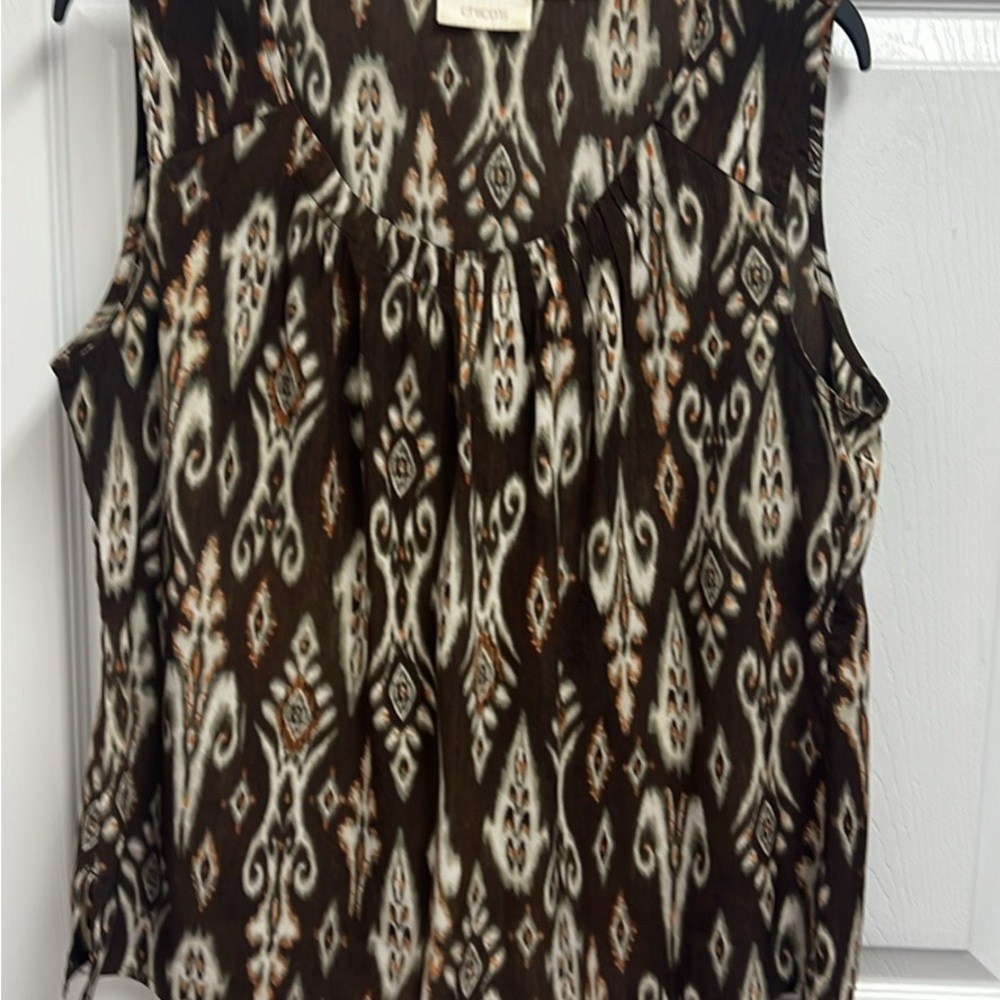 Chico's Brown Patterned Sleeveless Top